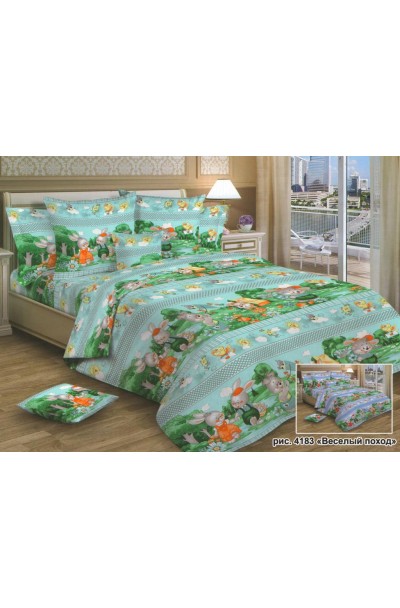 Постельное  белье в  детскую кроватку из  бязи  пл. 120 г/кв.м    Набор бязь 054 зеленый 