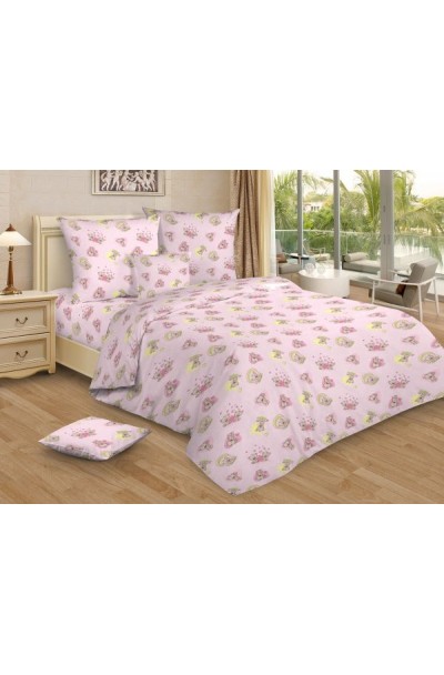 Постельное  белье в  детскую кроватку из  бязи  пл. 120 г/кв.м Набор бязь 048 розовый 
