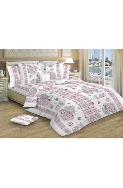 Постельное  белье в  детскую кроватку из  бязи  пл. 120 г/кв.м    Набор бязь 056 розовый 