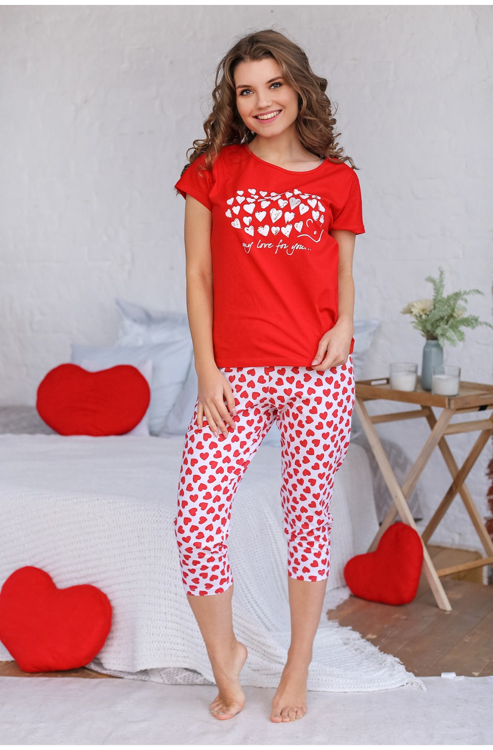 Adelove пижама купить. Пижама женская с бриджами. Красная пижама женская с бриджами. Пижама Love. Кулирка пижама.